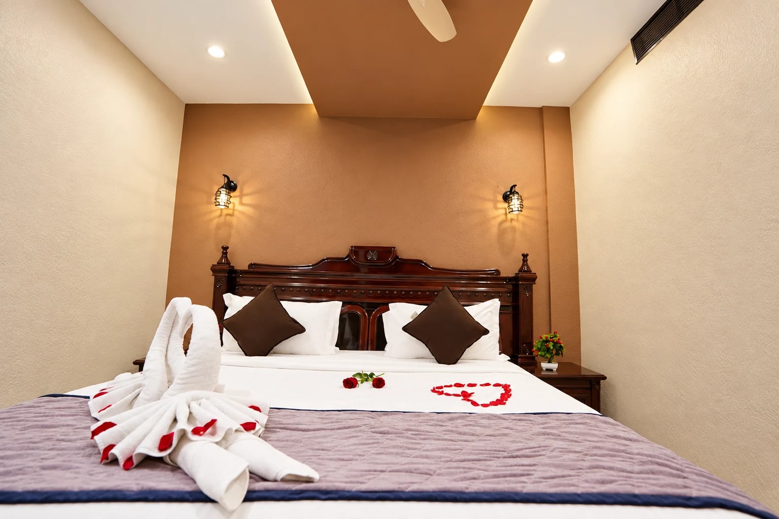 A carefully prepared guest room